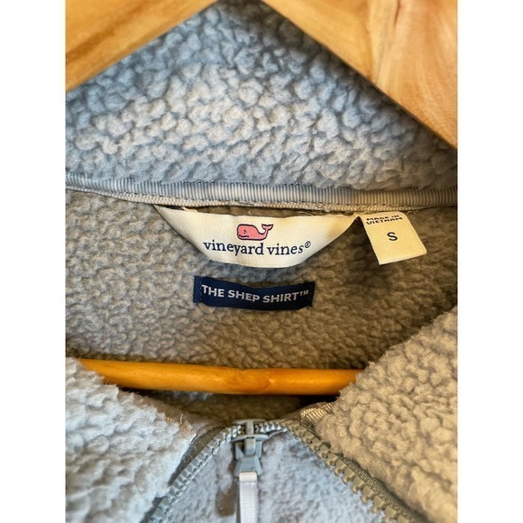 Vineyard Vines Sherpa Pullover Shep Shirt Harbor Grey, 1/4 Zip Jacket Small - Picture 5 of 11
